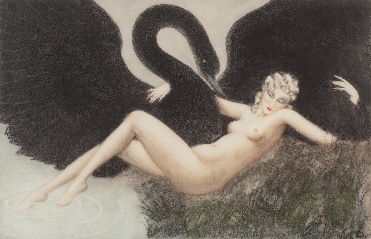 Leda ja joutsen, 1934. tekijältä Louis Justin Laurent Icart