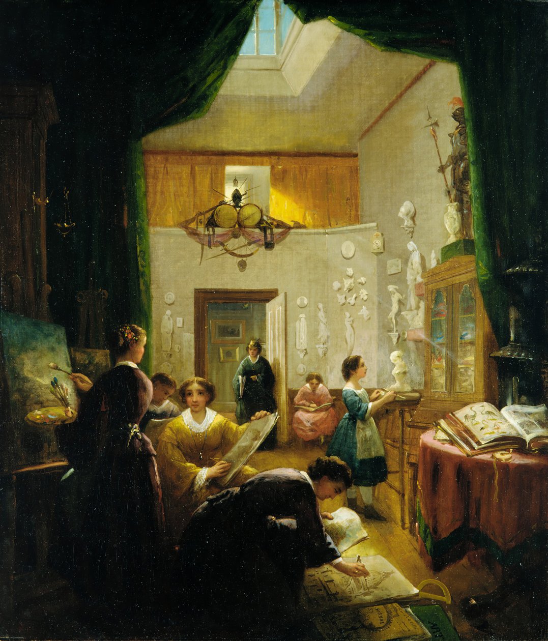 Naisten taideluokka, n. 1868. tekijältä Louis Lang