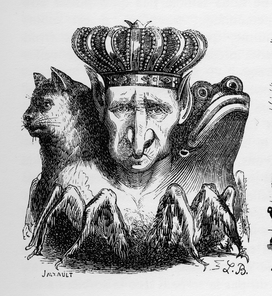 Bael - Baal - (demoni) - Bael on helvetin vallan pää - Collin de Plancyn "" Le dictionnaire infernal" - kaiverruksessa L. Breton. Pariisi tekijältä Louis Le Breton