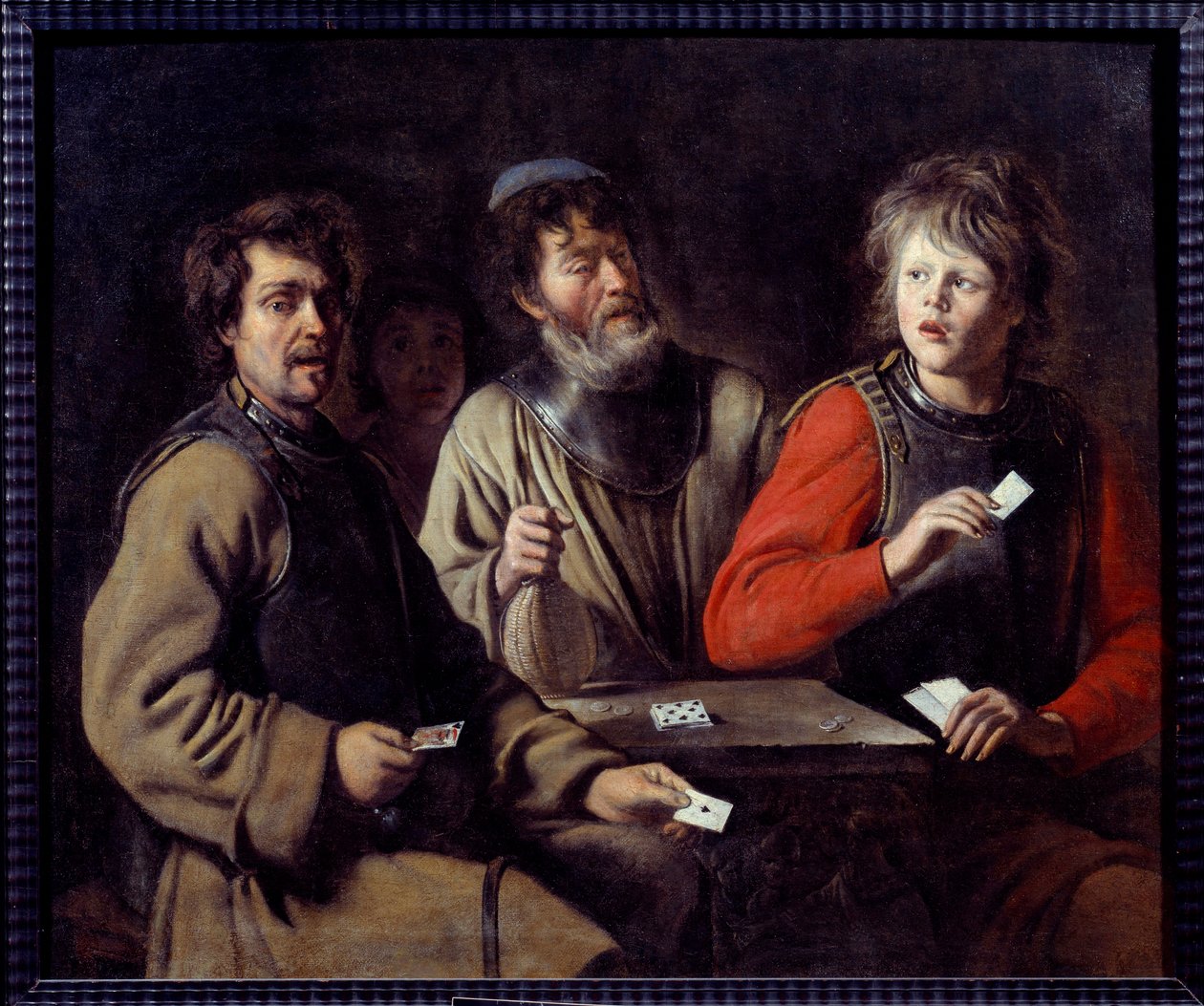 Louis Le Nainin (1593-1648) sotilaiden pelikorttimaalaus 1640 Aix en Provence, Musee Granet tekijältä Louis le Nain
