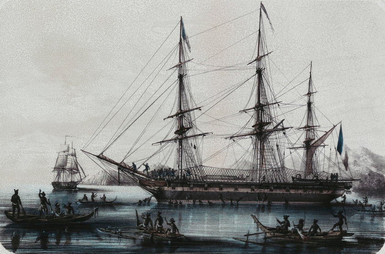 Astrolabe ja Zelee saapuvat Noukahivaan, tekijältä Louis Le Breton