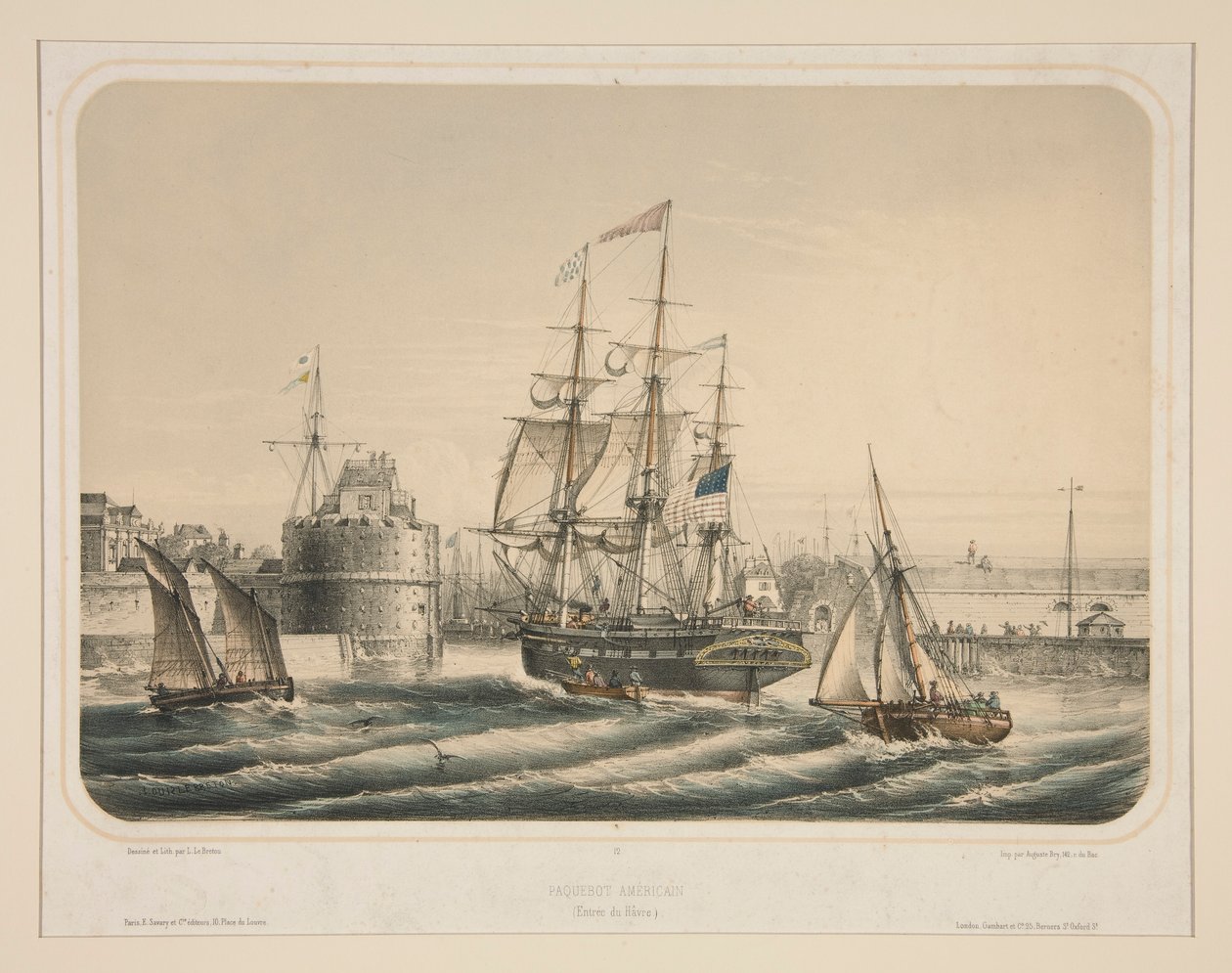 Amerikkalainen laiva (Entre du Havre) tekijältä Louis Le Breton