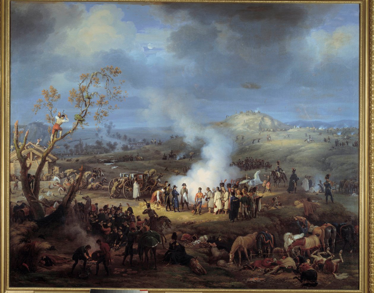 Bivouac de Napoleon I Austerlitzin taistelun aattona 1. joulukuuta 1805. Louis Francois Lejeunen (1775-1848) maalaus tekijältä Louis Lejeune