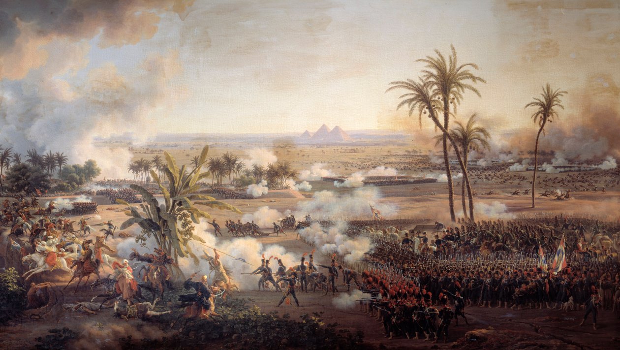 Egyptin kampanja (retkikunta) (1798-1801): "" Pyramidien taistelu, 21. heinäkuuta tekijältä Louis Lejeune