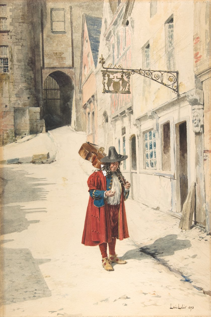 Vaeltava Minstrel, Vanha Nürnberg, 1843-84. tekijältä Louis Leloir