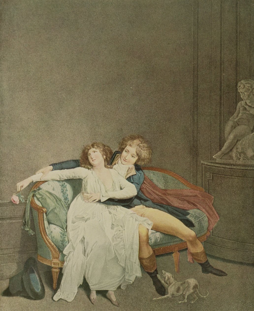 The Dispute of the Rose, kaiverrus J. Eymar tekijältä Louis Leopold (after) Boilly