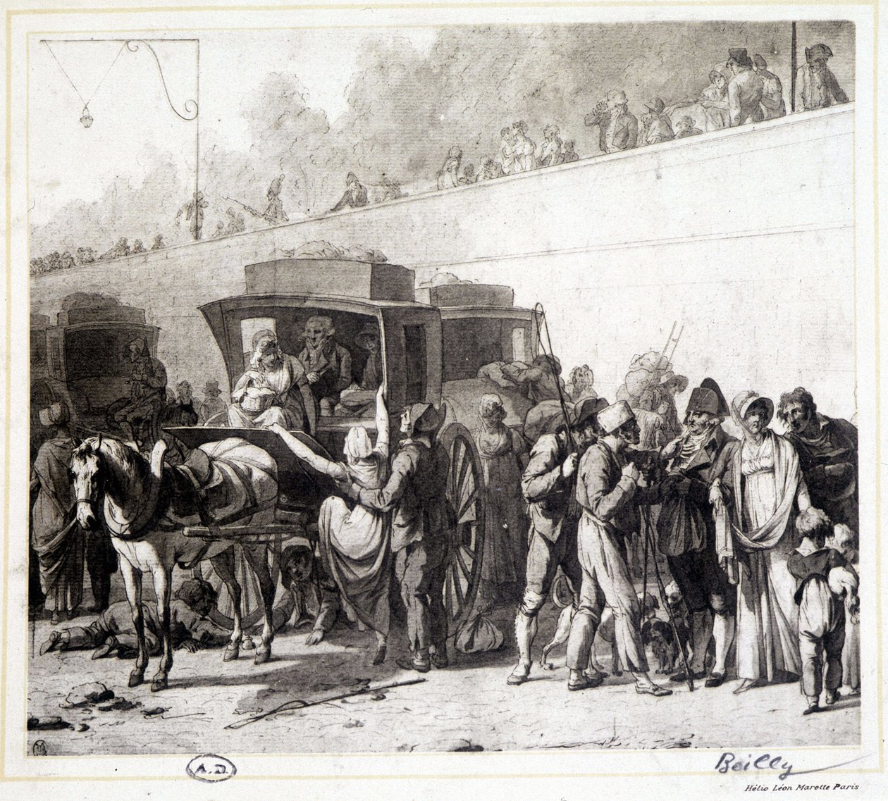 Ahkeruuden saapuminen, Léon Marotten heliogravyri Boillyn (1803) maalauksen mukaan. tekijältä Louis Leopold (after) Boilly