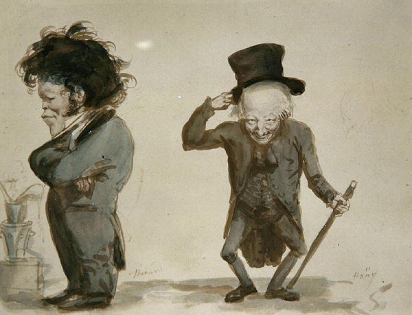 Abbe Hauy ja Thenard (akvarelli paperille) tekijältä Louis Leopold Boilly