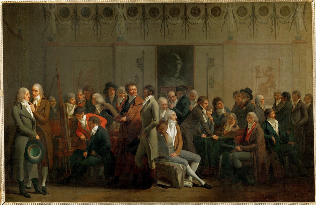 Taiteilijoiden kokoontuminen Isabeyn ateljeessa ... tekijältä Louis Leopold Boilly