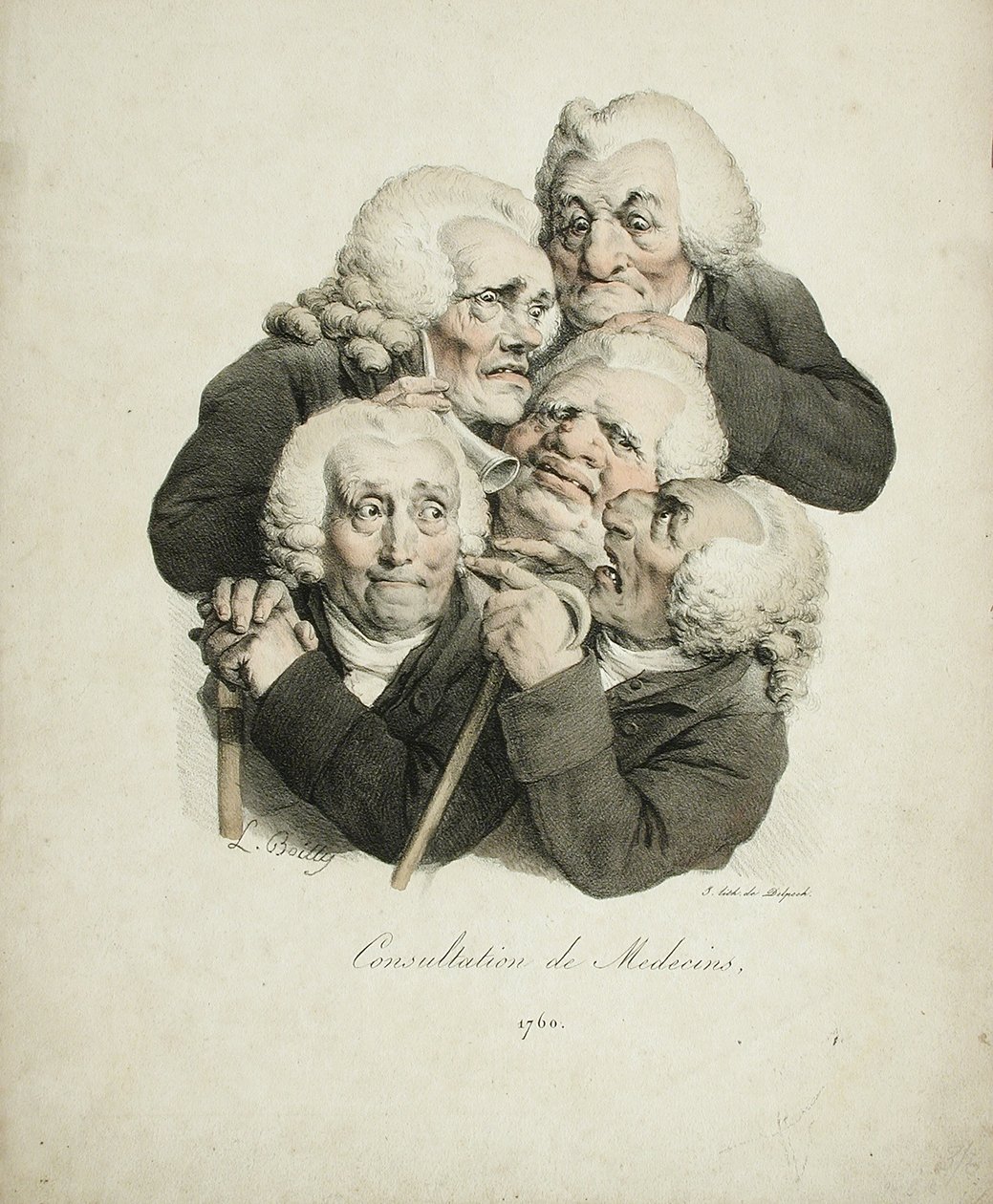 Lääkäreiden konsultaatio, 1823 tekijältä Louis Leopold Boilly