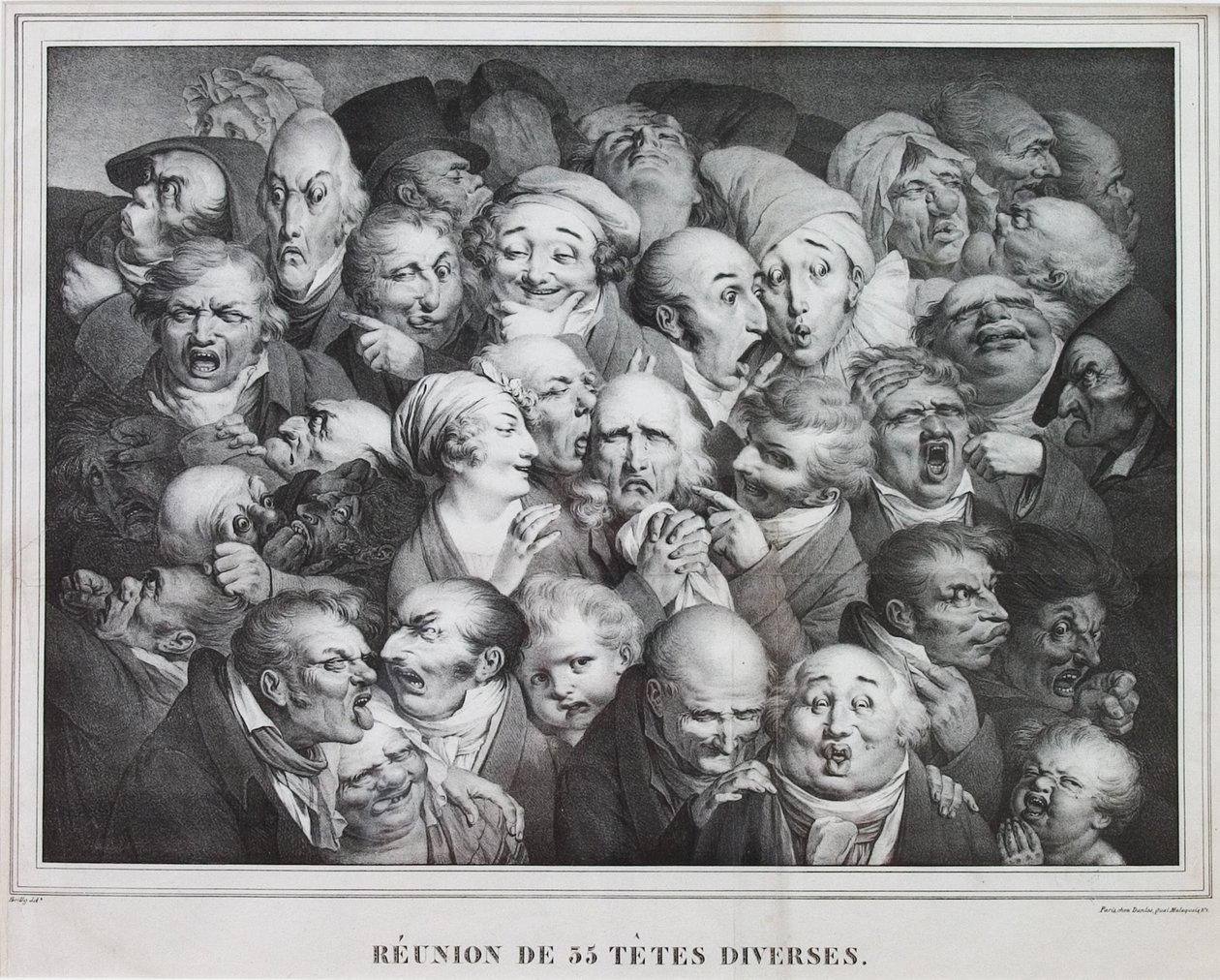 Kolmenkymmenenviiden pään ryhmä, 1825 tekijältä Louis Leopold Boilly