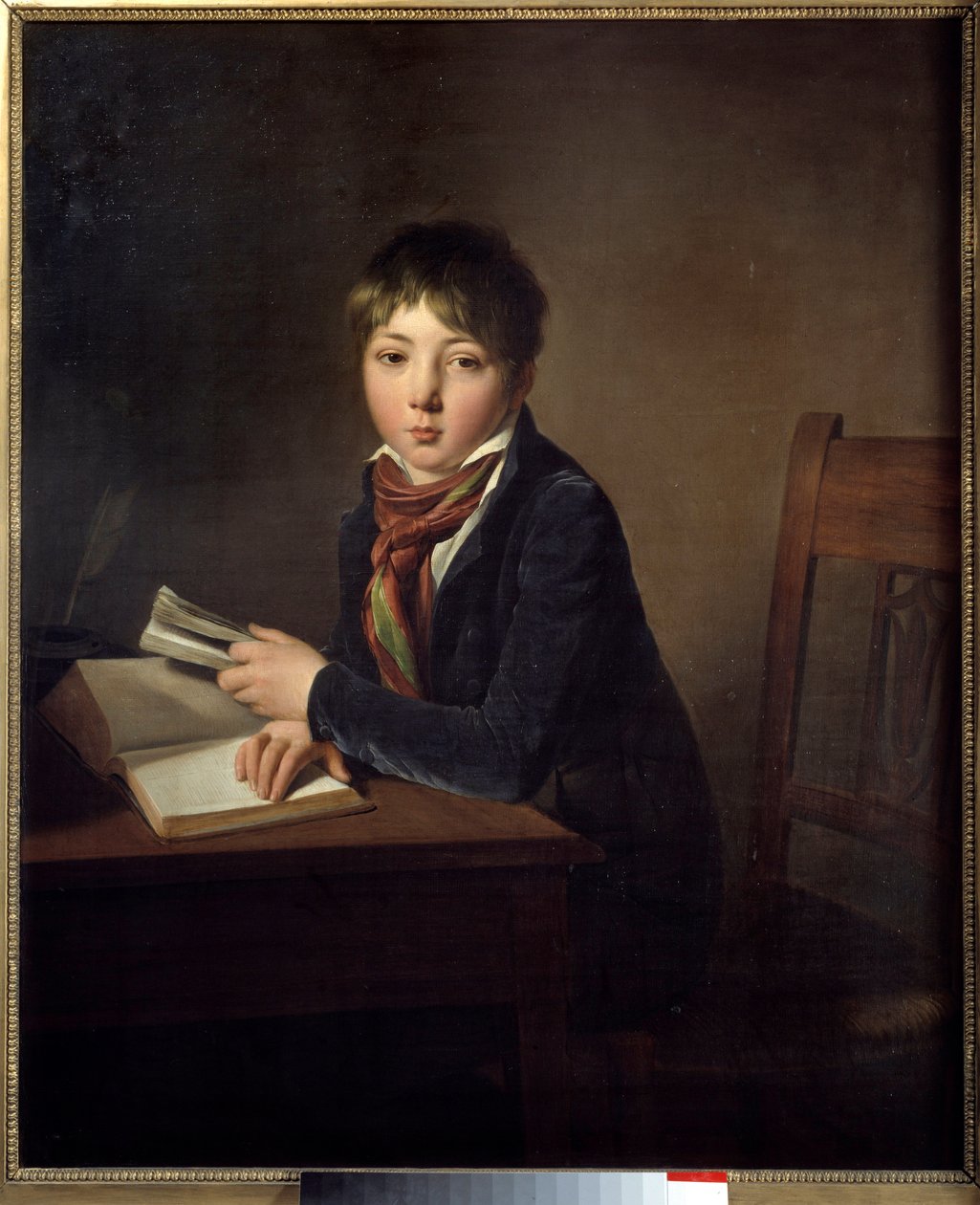 Jules Boilly (1796-1874) lapsi kirja kädessä Louis Leopold Boillyn (1761-1845) maalaus 1808 Su. 0,98x0,8 m Lille, Musee des Beaux Arts. tekijältä Louis Leopold Boilly