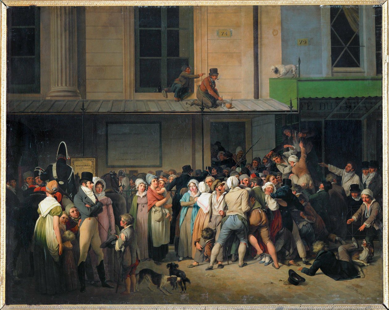 Pääsy Ambigu-Comique-teatterin ilmaiseen esitykseen ... tekijältä Louis Leopold Boilly