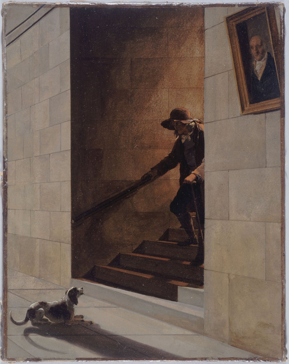 Laskeutuminen portaita tekijältä Louis Leopold Boilly
