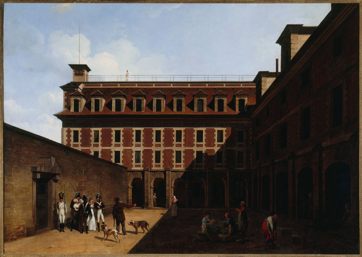 La prison des Madelonnettes, rue des Fontaines, n. 1810 (öljy) tekijältä Louis Leopold Boilly
