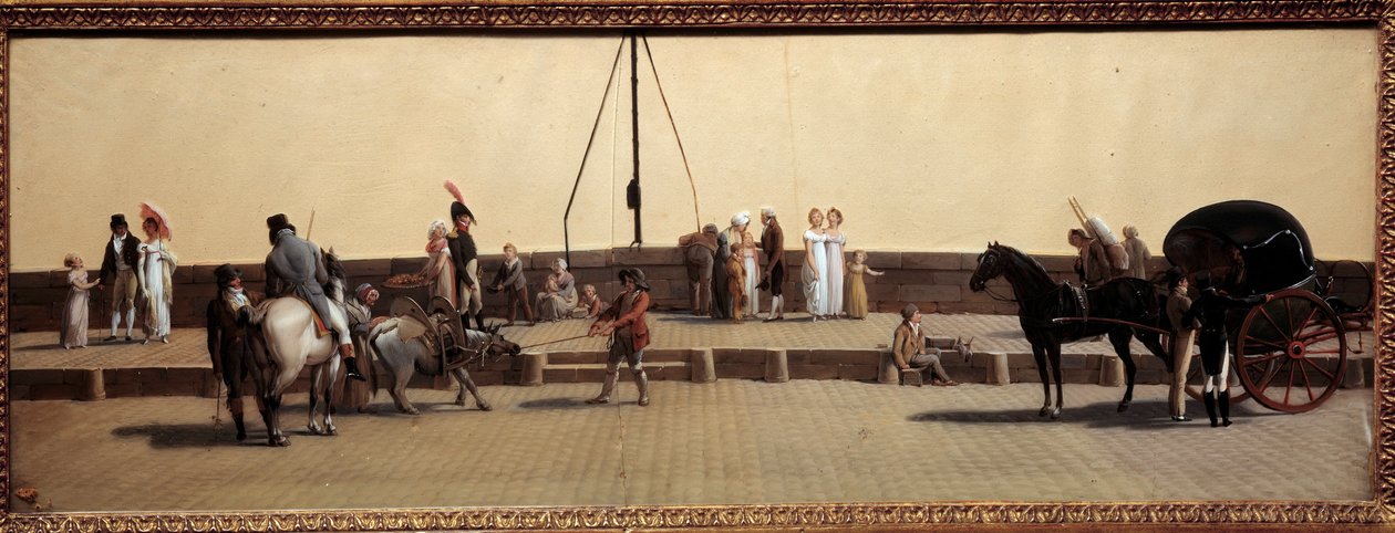 Passage du Pont Royal a Pariisin maalaus Louis Leopold Boillyn (1761-1845) 1800 su. 0,25x0,69 m Pariisi, Musee Carnavalet. tekijältä Louis Leopold Boilly