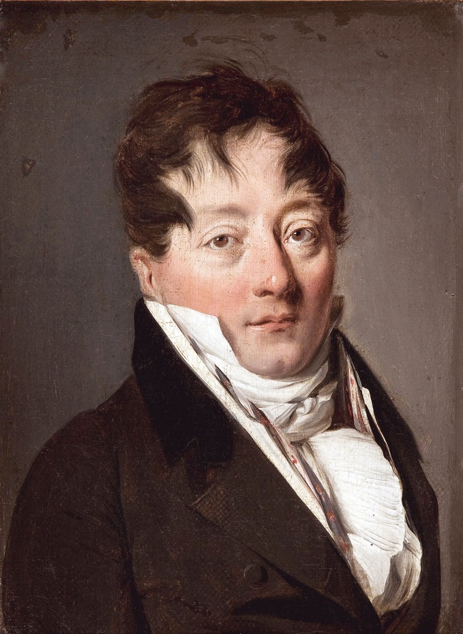 Muotokuva Alexandre Balthazar Laurent Grimod de la Reyniere (1758-1837), kirjoittanut Boilly, Louis-Leopold (Louis Leopold) (1761-1845), - Öljy kankaalle, 22x17 - Musee Marmottan Monet, Pariisi tekijältä Louis Leopold Boilly