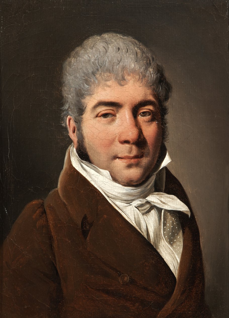 Kastanjanruskeaan liiviin pukeutuneen miehen muotokuva tekijältä Louis Leopold Boilly