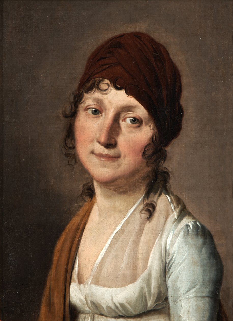 Punahiuksista nauhaa käyttävän naisen muotokuva tekijältä Louis Leopold Boilly