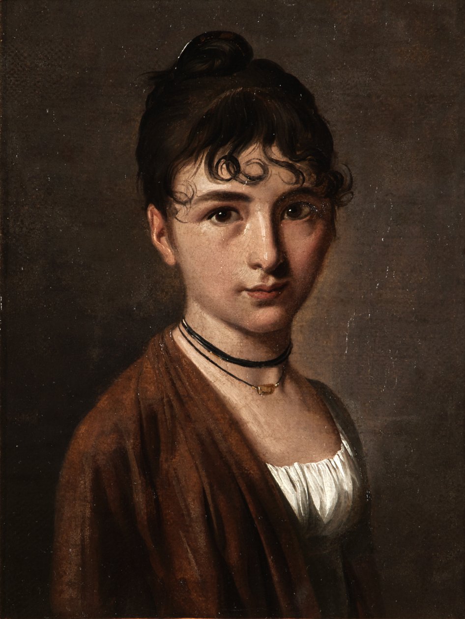 Nuoren kaulakorua kantavan naisen muotokuva tekijältä Louis Leopold Boilly
