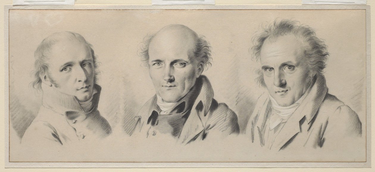 Charles Percierin, Pierre-Francois Leotard Fontainen ja Claude-Louis Bernierin muotokuvia ennen vuotta 1807 tekijältä Louis Leopold Boilly