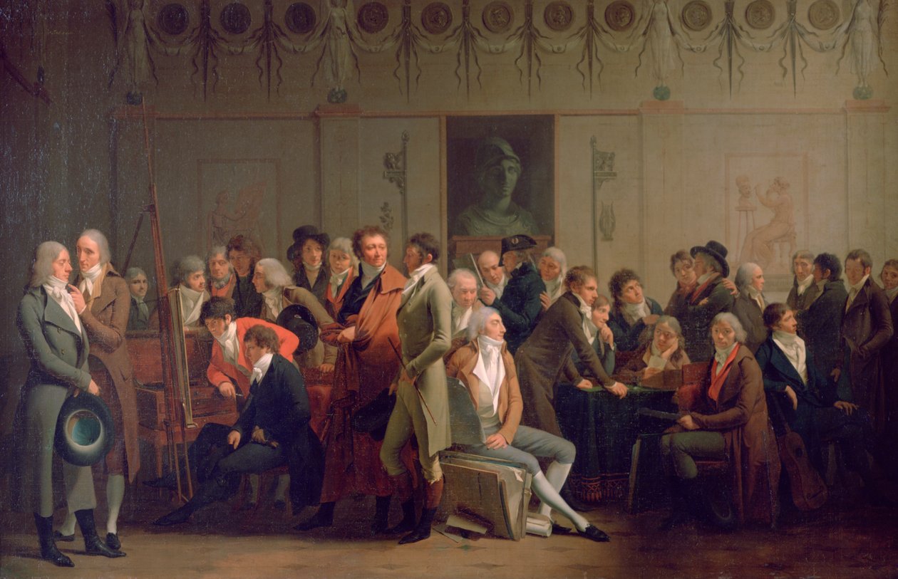 Taiteilijoiden jälleennäkeminen Isabeyn studiossa, 1798 tekijältä Louis Leopold Boilly