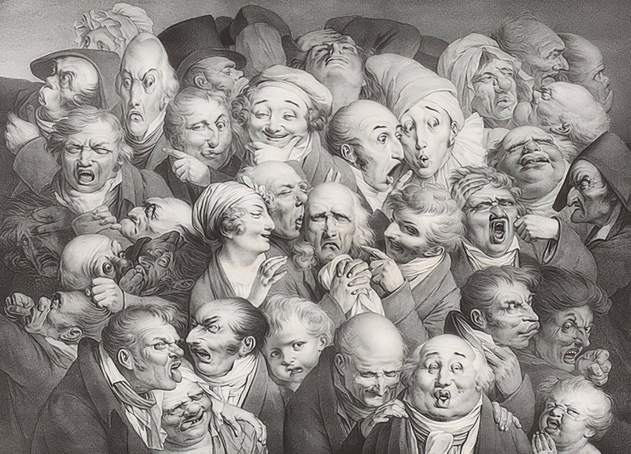 Kokous 35 eri päätä (35 verschiedene Köpfe). 1825 tekijältä Louis Leopold Boilly