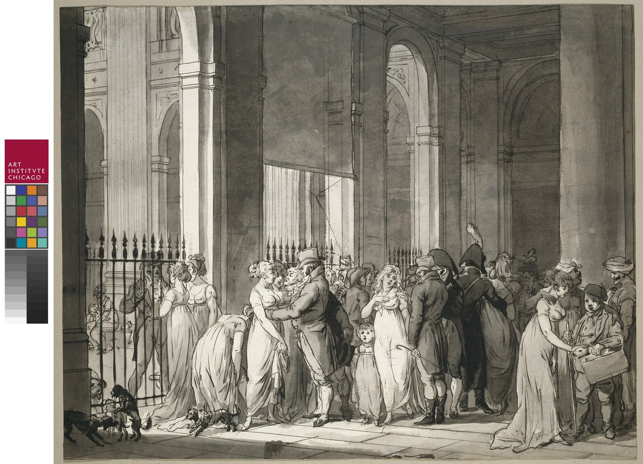 Palais Royalin pelihallit, n. 1804 tekijältä Louis Leopold Boilly
