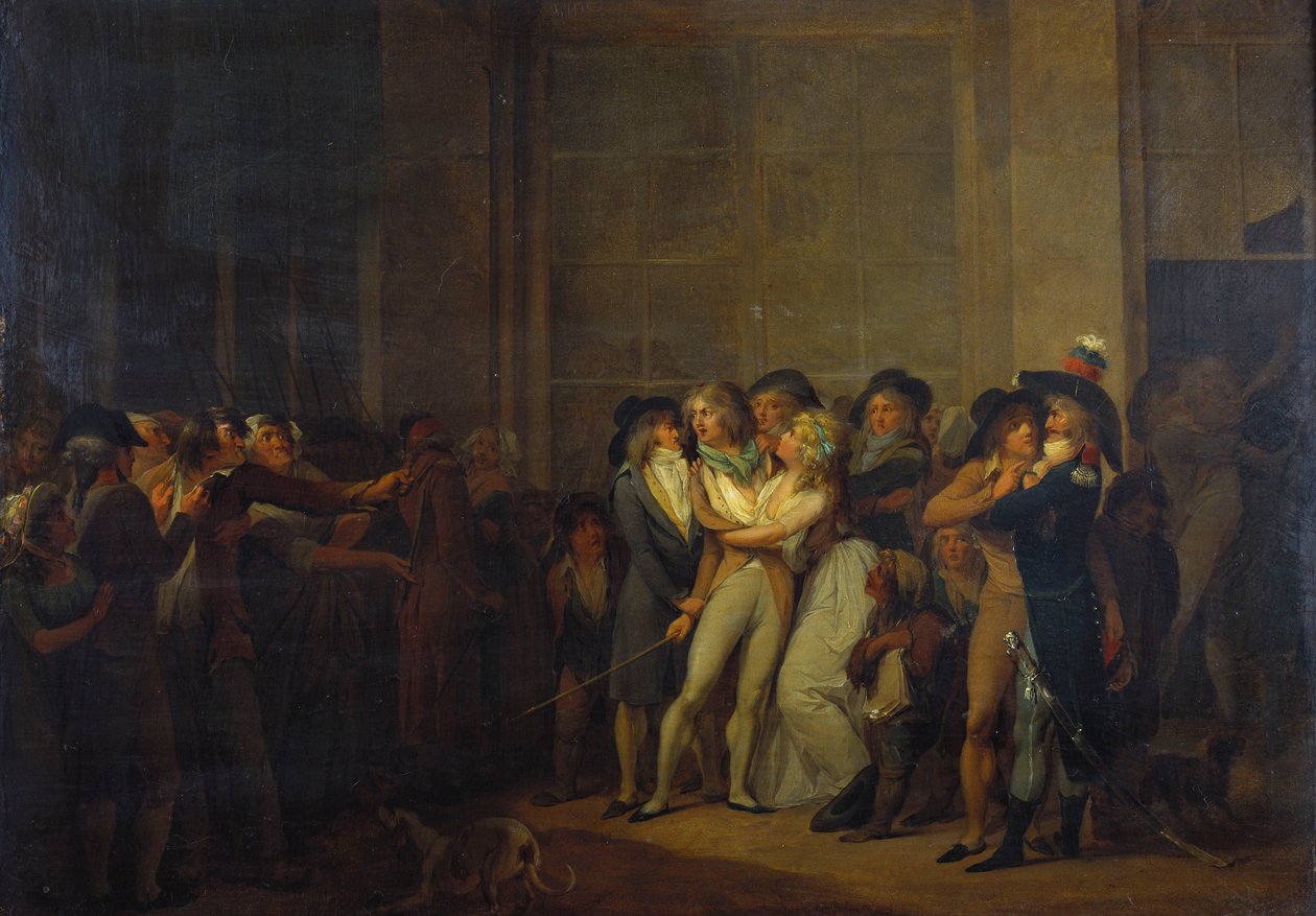 Laulajan Garatin pidätys tekijältä Louis Leopold Boilly