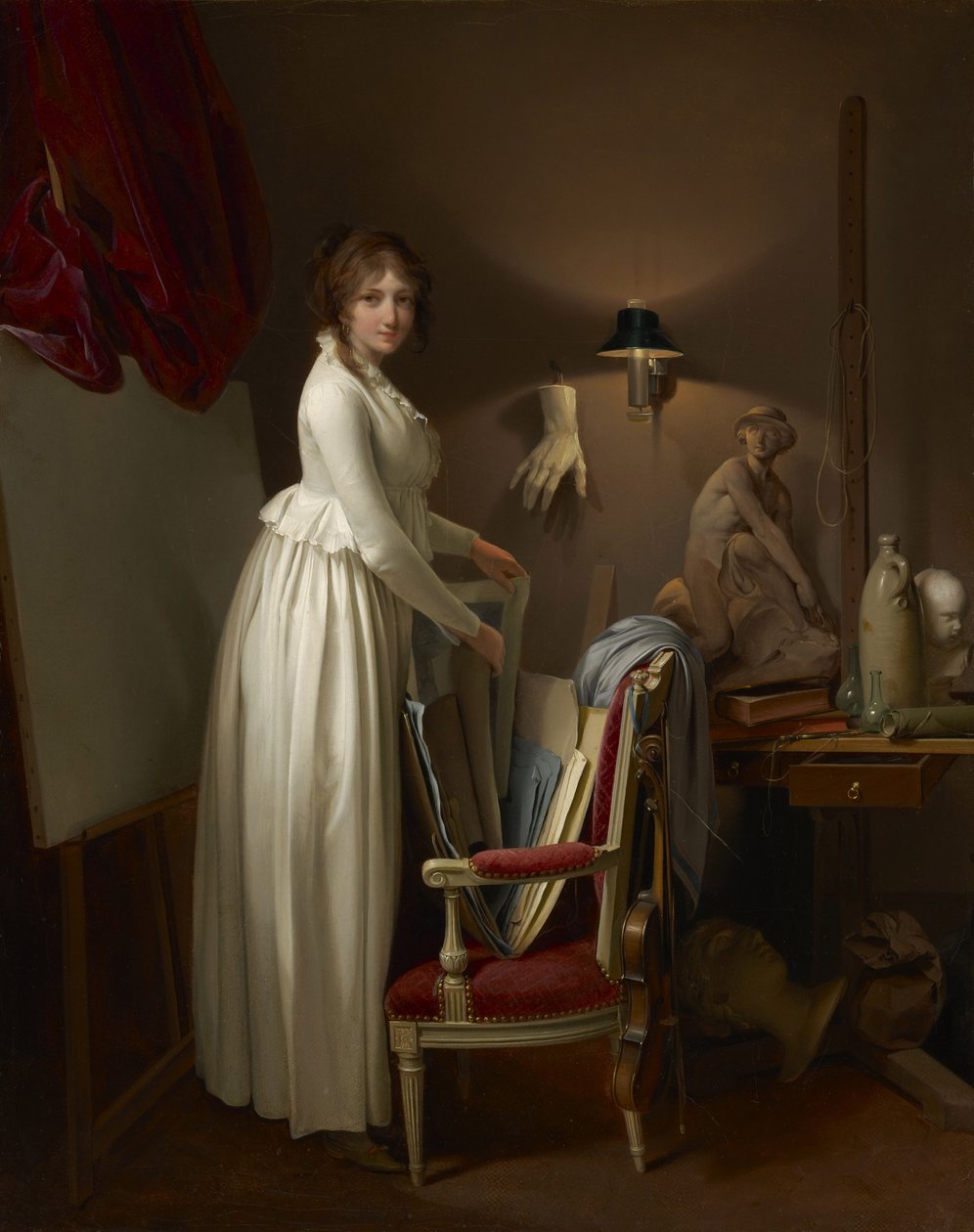 Taiteilijan vaimo studiossaan, n. 1795-1799 tekijältä Louis Leopold Boilly
