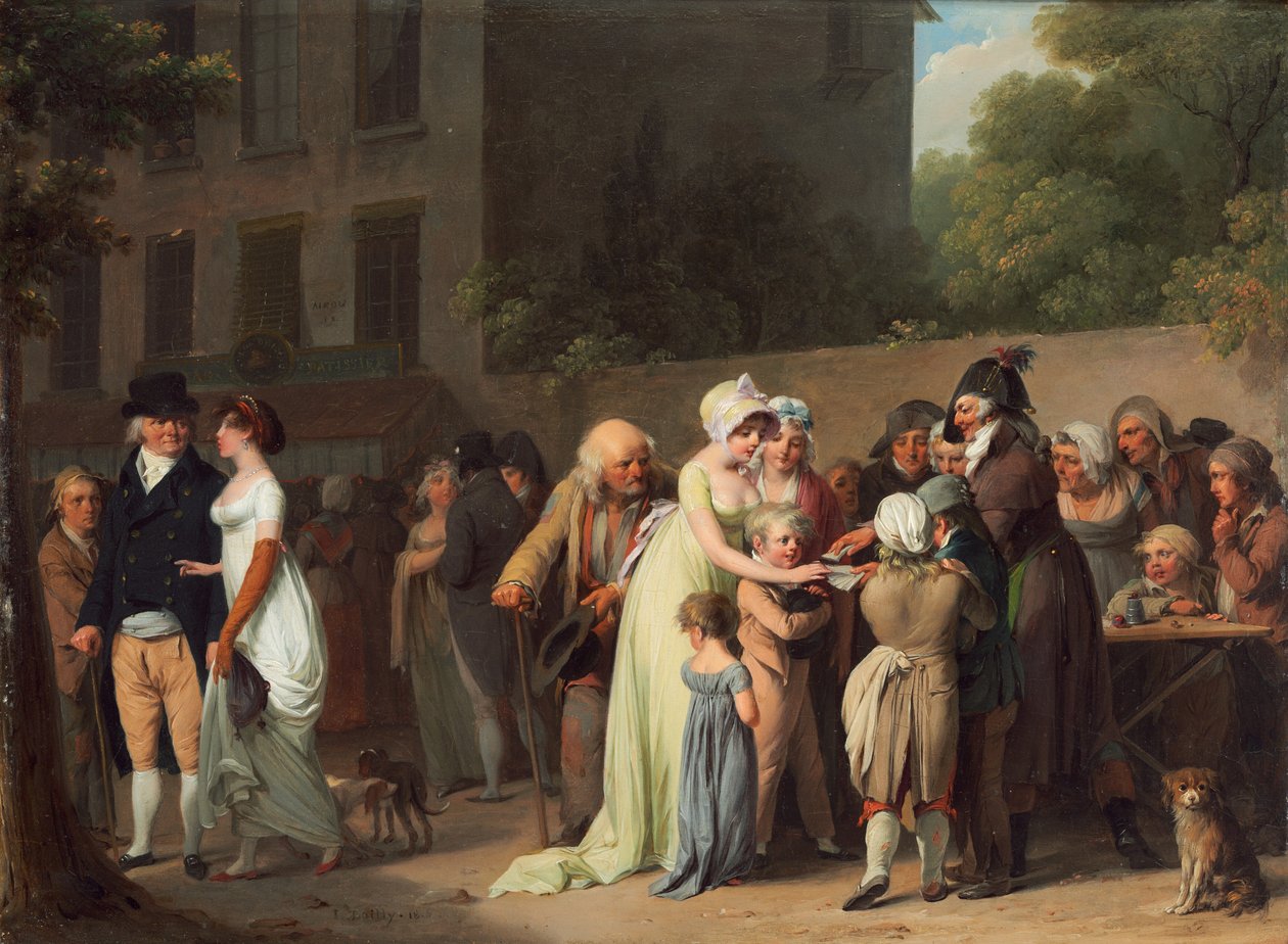 The Card Sharp Boulevardilla, 1806. tekijältä Louis Leopold Boilly
