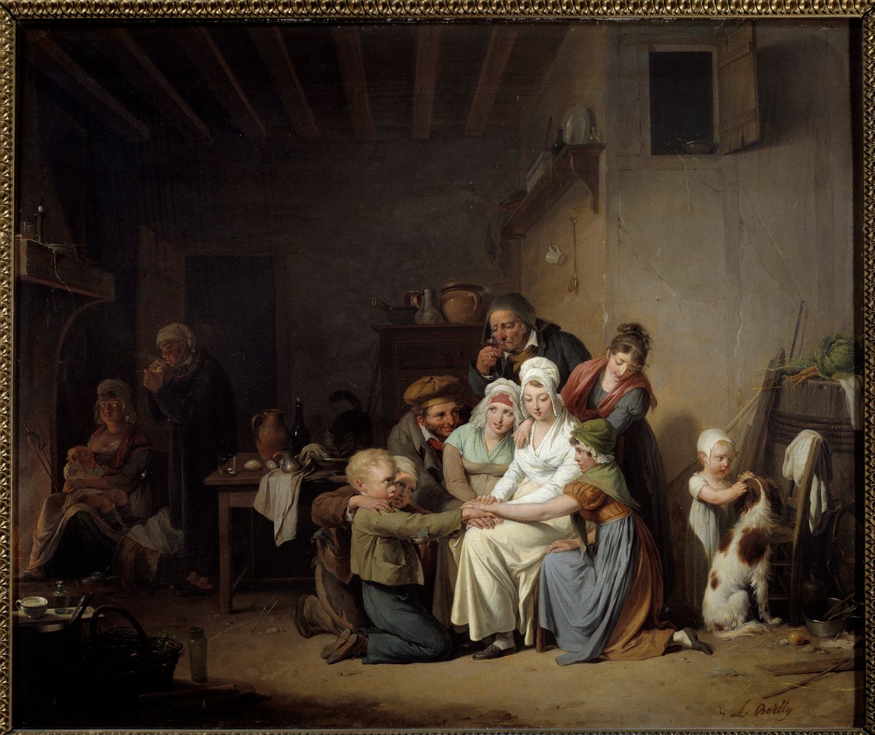 The Game of Beef Foot Painting, Louis Leopold Boilly (1761-1845) tekijältä Louis Leopold Boilly