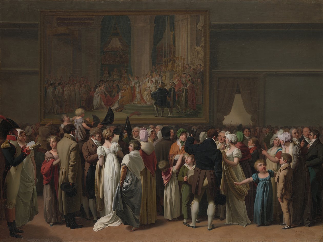 Davidin kruunajaisten julkinen katselu Louvressa, 1810. tekijältä Louis Leopold Boilly