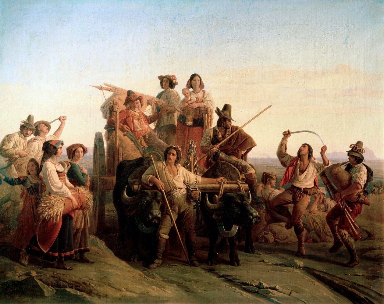 Harvesterien saapuminen Pontinen suoalueelle, 1833 tekijältä Louis Leopold Robert