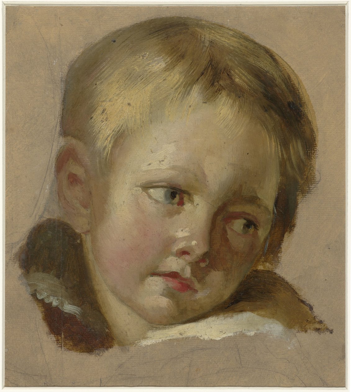 Luonnos lapsen päästä vaaleanvaaleilla hiuksilla tekijältä Louis Léopold Boilly (rejected attribution)