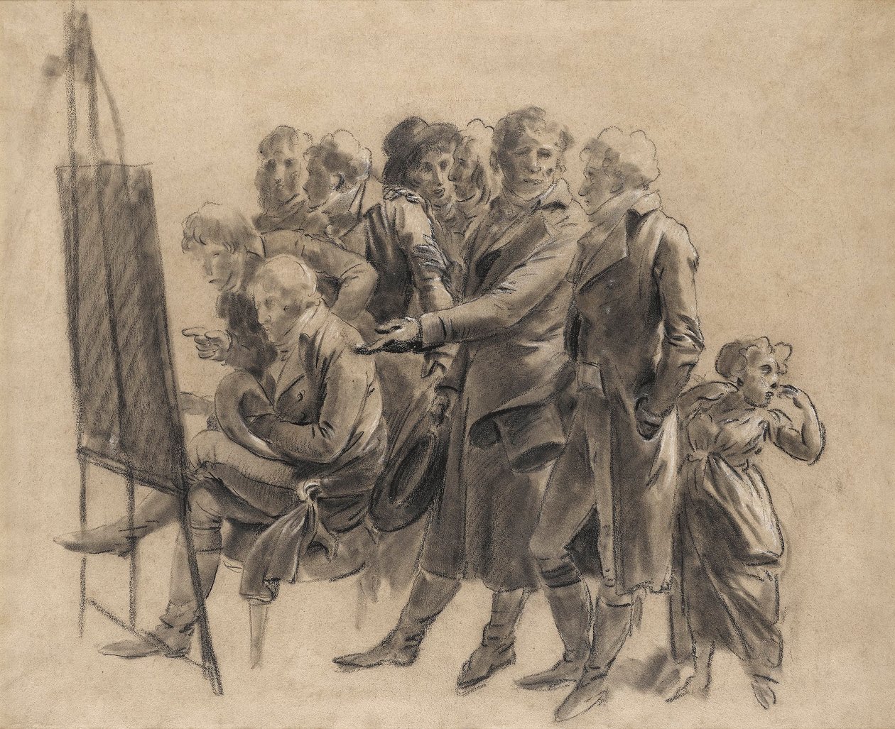 Louis-Léopold Boilly - Taiteilijoiden kokous (luonnos) tekijältä Louis Leopold Boilly