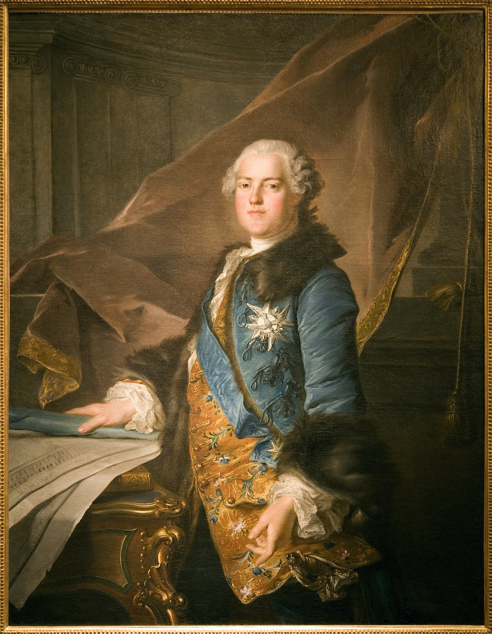 Abel Francois Poissonin, Marquis de Marignyn (1727-1781), kuninkaan rakennusten päällikön muotokuva, Louis Tocquen (1696-1772) öljymaalaus kankaalle. Valokuvaus, KIM Youngtae, Pariisi, Musee Carnavalet. tekijältä Louis Tocqué