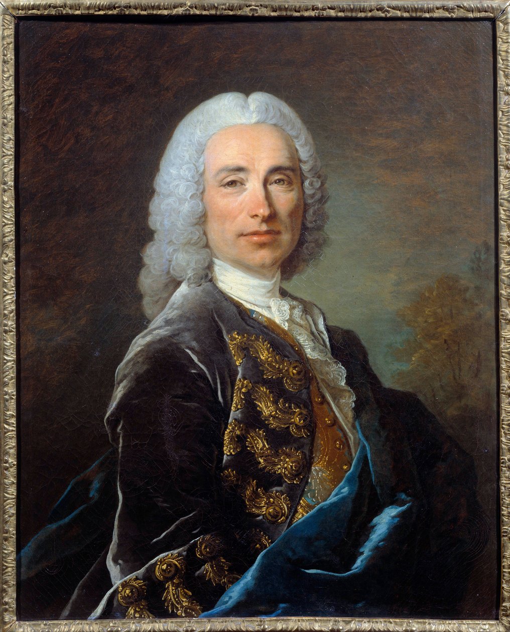 Markiisi Nicolas de Lukerin muotokuva Louis Tocquen maalaus (1696-1772) tekijältä Louis Tocqué