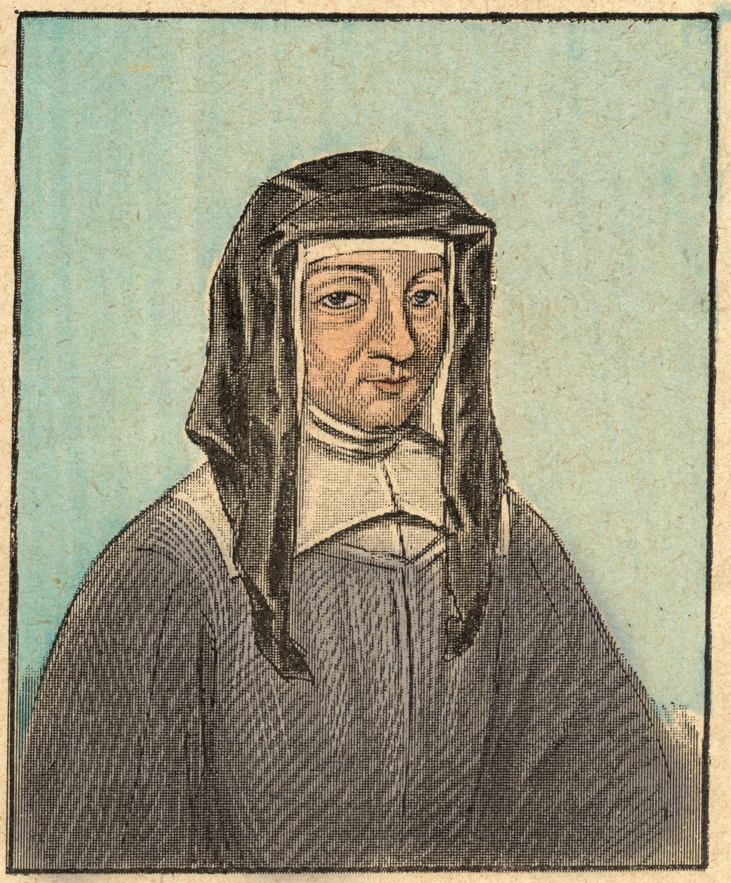 Louise de Marillacin muotokuva (Louise Le Gras) (1591-1660) - Kaiverrus kirjasta "" Uskonnollinen opetus silmin. Wonderful Album”, Louis Maitrejean ja Georget Ramond - Ranska 1910 tekijältä Louis Maitrejean