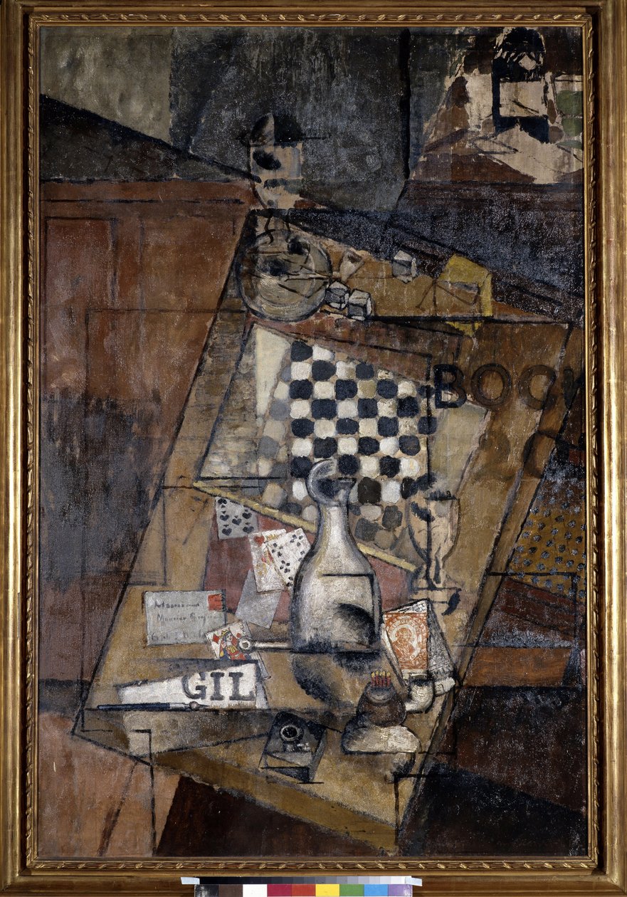 Asetelma shakin kanssa. Louis Markuksen maalaus, joka tunnetaan nimellä Louis Marcoussis (1878-1941) tekijältä Louis Marcoussis