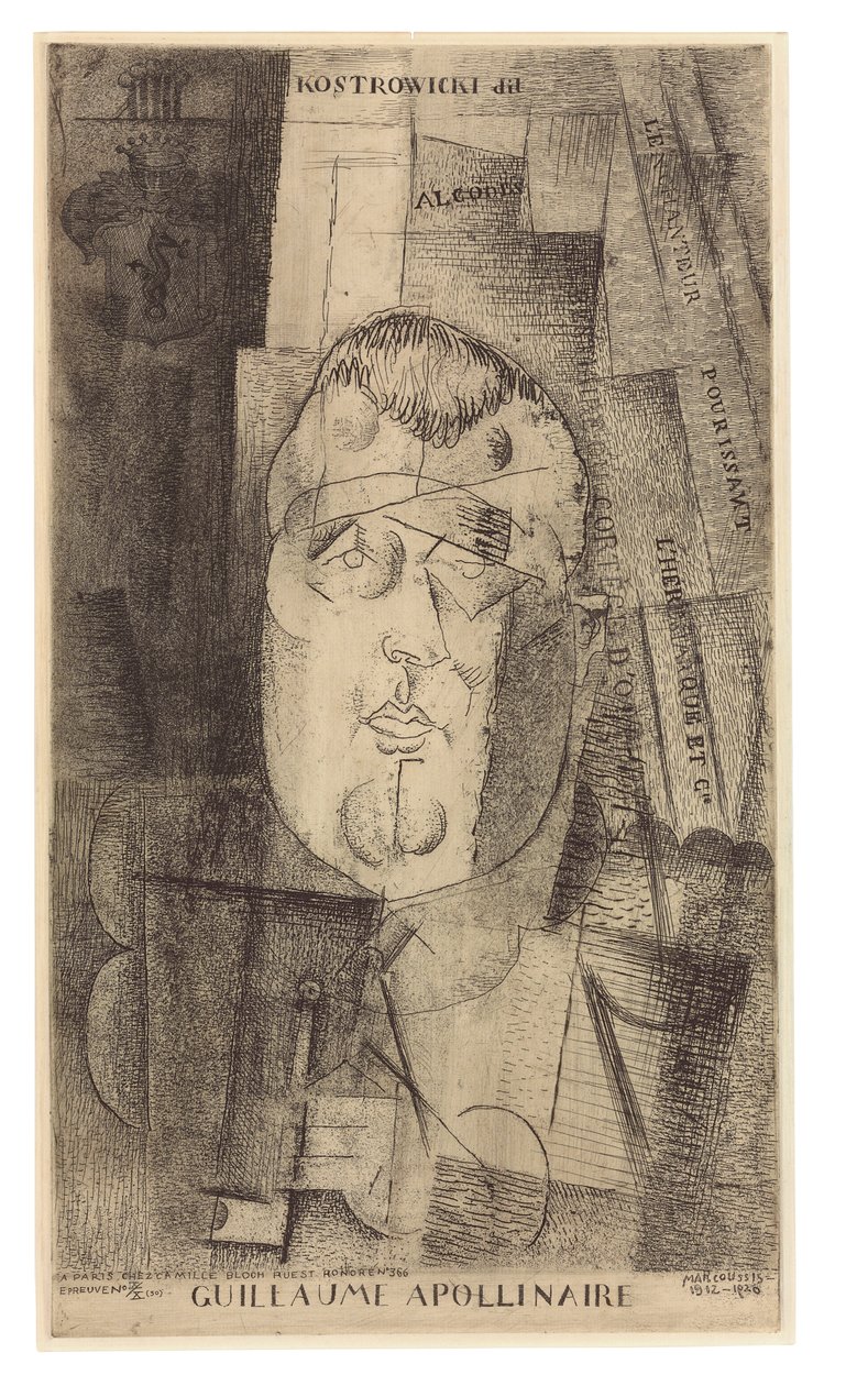 Guillaume Apollinairen muotokuva, 1912-20 tekijältä Louis Marcoussis