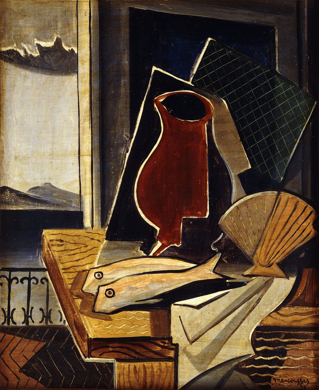 Pöytä parvekkeen edessä; Pöytä devant le Balcon, 1926 tekijältä Louis Marcoussis