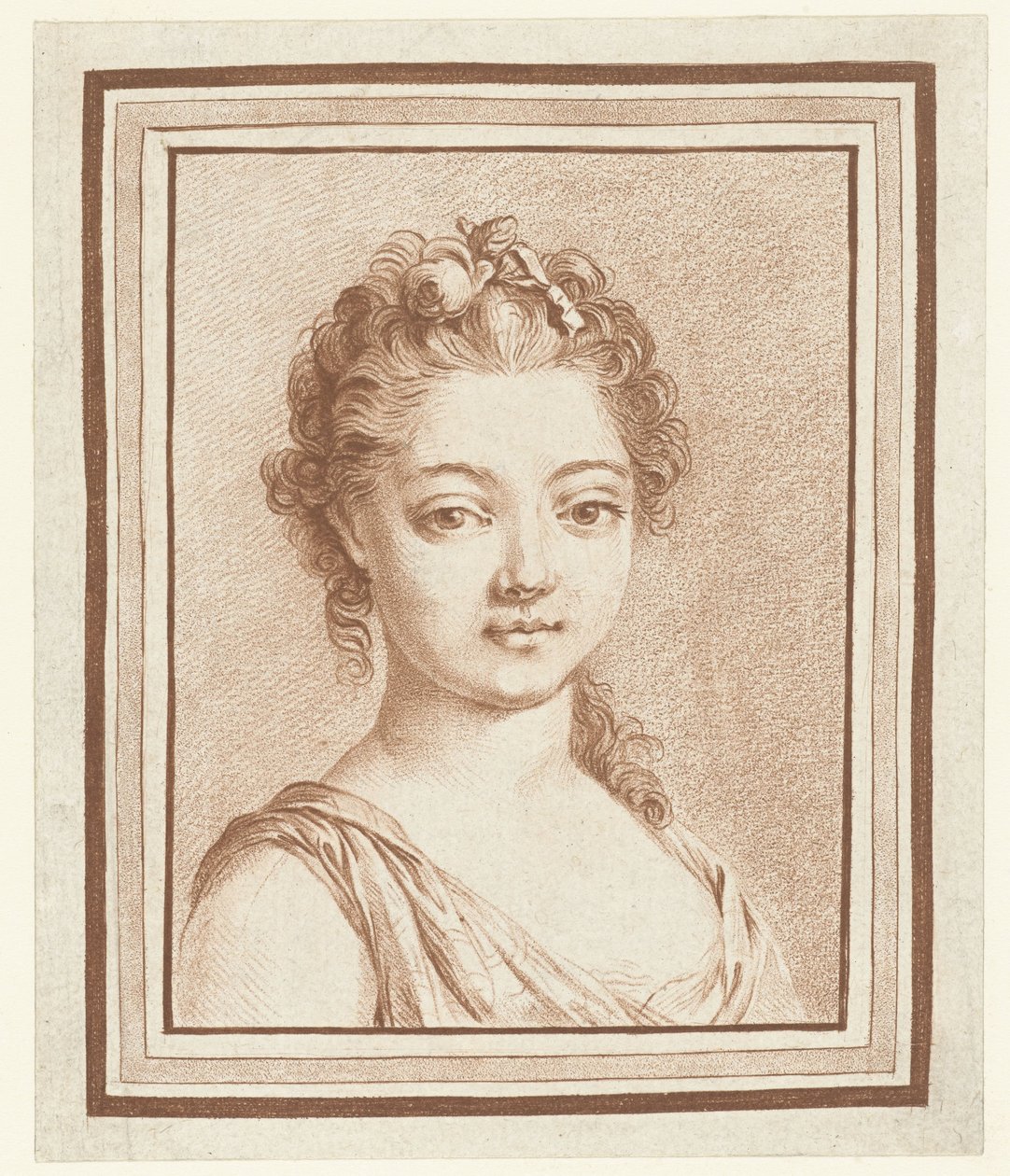 Nuoren tytön rintakuva tekijältä Louis Marin Bonnet (attributed to)