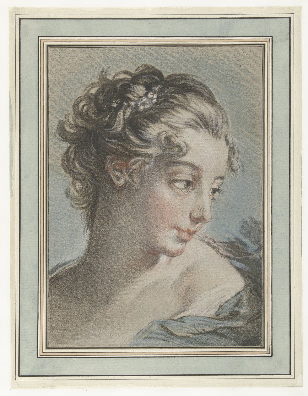 Nuoren naisen rintakuva Tete de femme tekijältä Louis Marin Bonnet