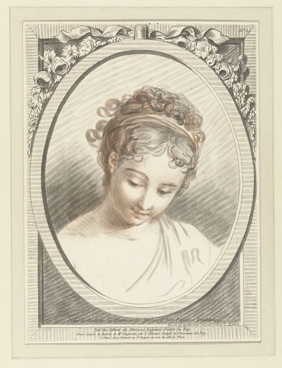 Nuoren naisen rintakuva Tete de femme tekijältä Louis Marin Bonnet