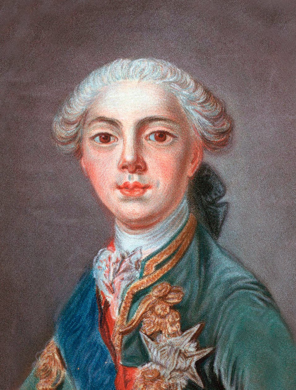 Louis Stanislas Xavier Ranskasta (tuleva Louis XVIII), Provencen kreivi (1755-1824) - Louis-Stanislas-Xavier Ranskasta, Provencen kreivi (1755-1824) - Kaiverrus Louis Marin (Louis-Marin) Bonnet (1736 tai 1743-1793) tekijältä Louis Marin Bonnet