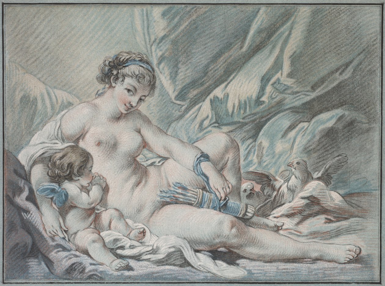 Rakkaus pyytää Venusta palauttamaan aseensa hänelle, 1768. tekijältä Louis Marin Bonnet