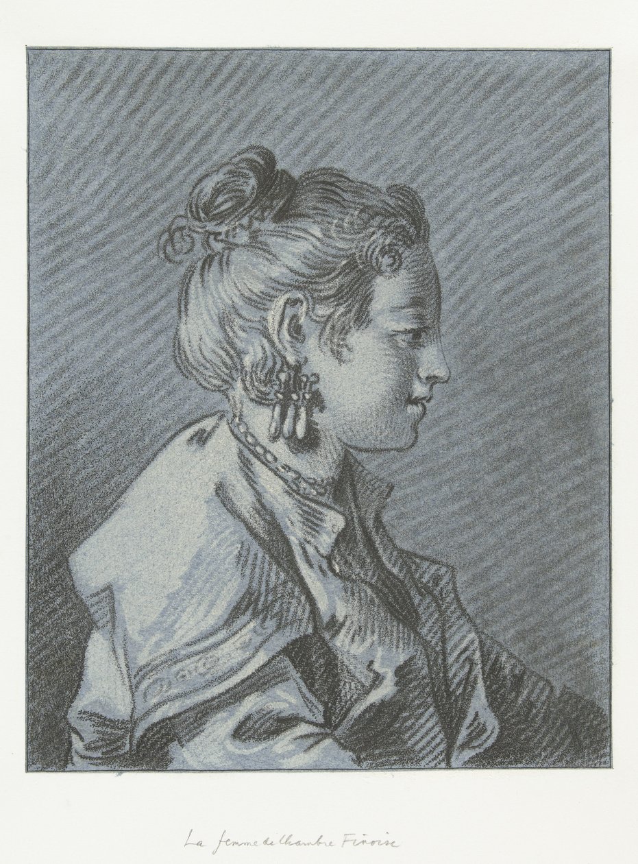 Muotokuva suomalaisesta kamarineidosta Tête de femme de chambre Finoise tekijältä Louis Marin Bonnet