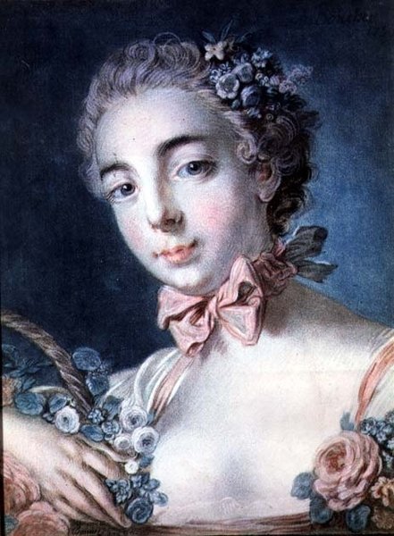 Tete de Flore, Boucherin tyttären Mme Baudionin muotokuva Boucherin piirustuksen jälkeen tekijältä Louis Marin Bonnet
