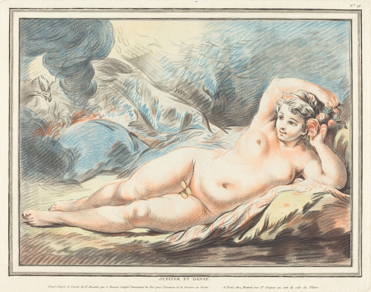 Jupiter ja Danaë tekijältä Louis Marin Bonnet after François Boucher